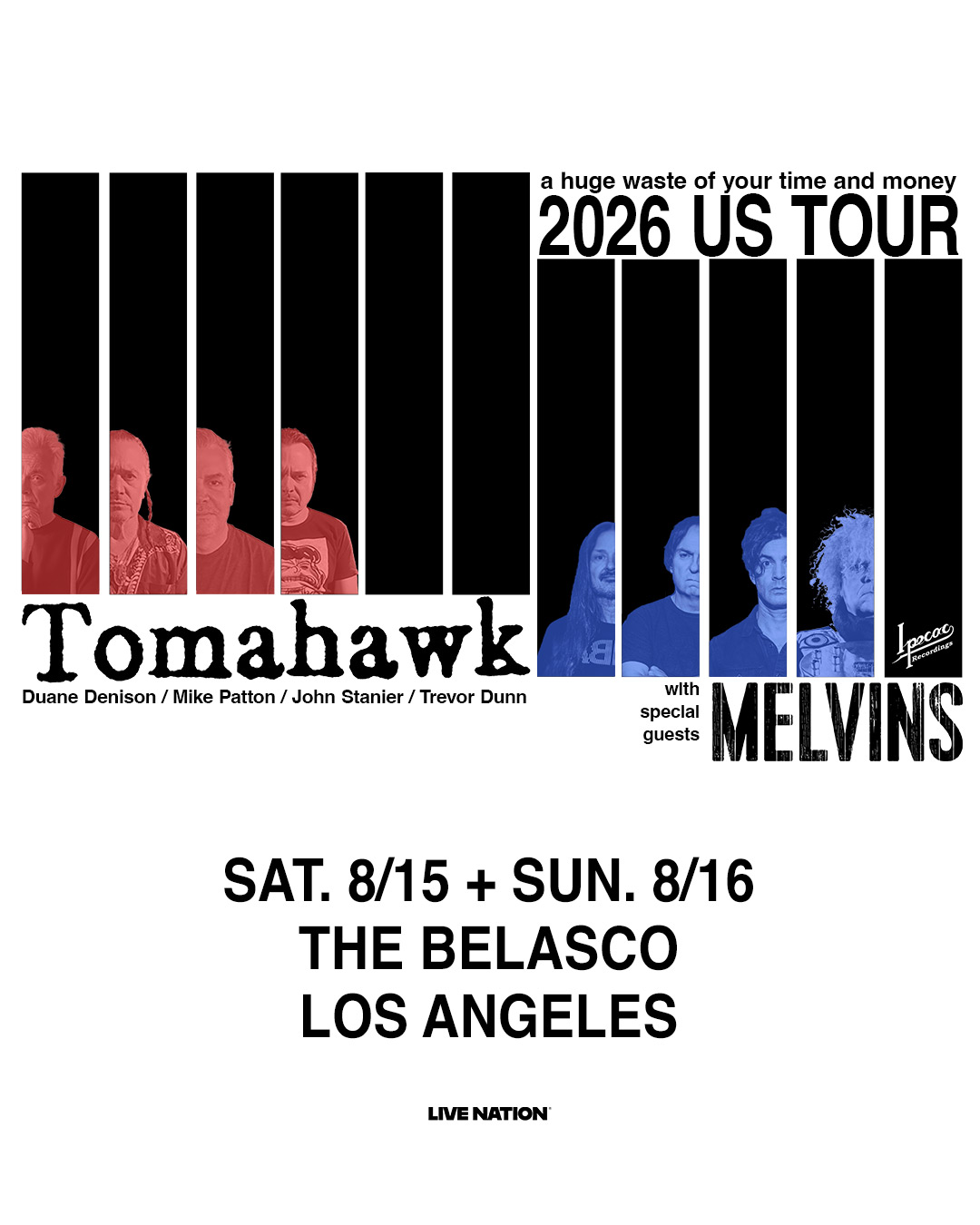 MEMBERS ONLY: Tomahawk with Melvins at The Belasco on August 15